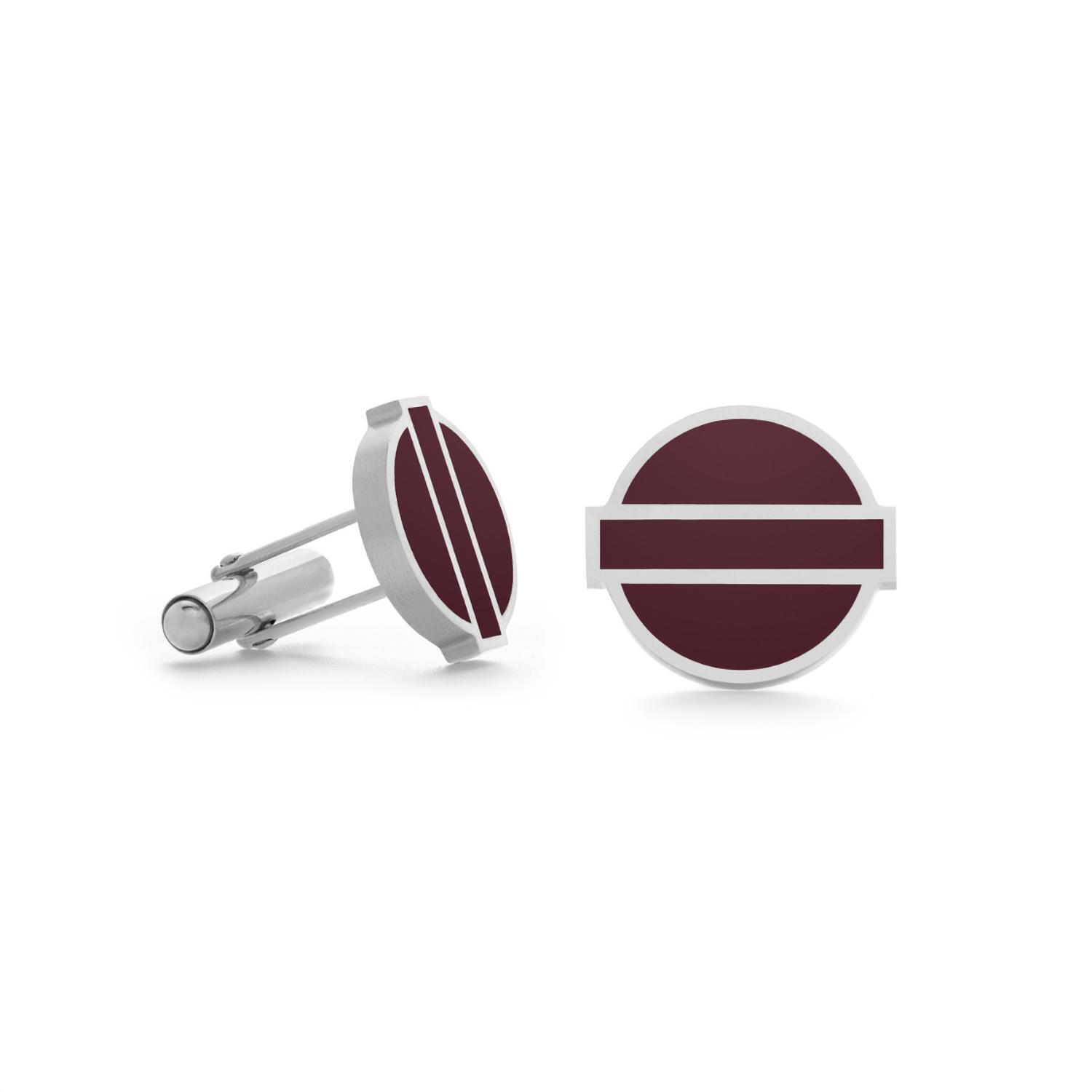 New Mission Atelier Fusion Cufflinks In Burgundy Enamel